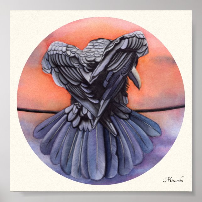 Diablo The Crow Black Raven Art Miranda Poster (Vorne)