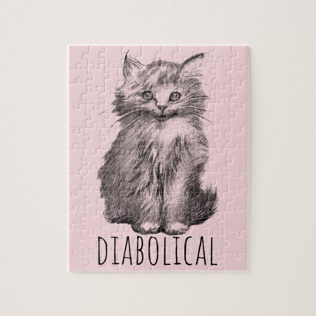 Diabolical Cute Fluffy Kitten Puzzle (Vertikal)