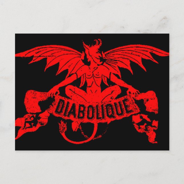 Diabolique Devil Satan Vintages Zigarrenlabel Art Postkarte (Vorderseite)