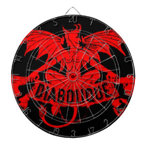 Diabolischer Roter Teufel Geflügelter Dämon Satan  Dartscheibe