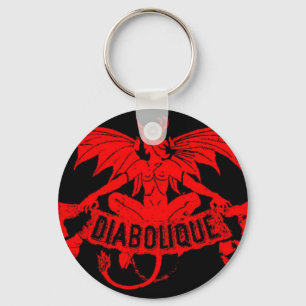 Diabolischer Teufel Satan Vintage Zigarrenetikett Schlüsselanhänger