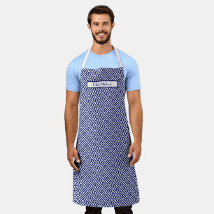 Diag Griechisches Schlüssel Muster DIY Farben Navy Schürze