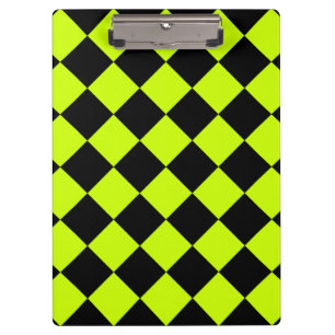 Diag kariert - schwarzes und Leuchtstoffgelb Klemmbrett