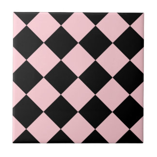 Diag kariertes großes - Schwarzes und Rosa Fliese