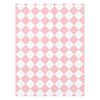 Diag kariertes großes - Weiß und Rosa Tischdecke