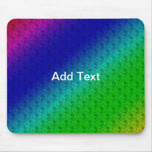Diag Rainbow Gradient Blumenmuster Blau Grün Mousepad