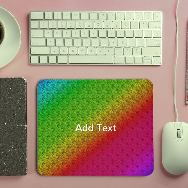 Diag Rainbow Gradient Blumenmuster Rot Grün Mousepad (Diag Rainbow Gradient Floral Pattern Red Green Mouse Pad)
