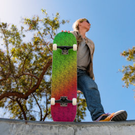 Diag Rainbow Gradient Blumenmuster Rot Grün Skateboard