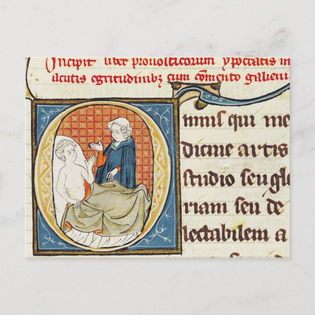 Diagnose eines Patienten durch einen Arzt Postkarte (Vorderseite)