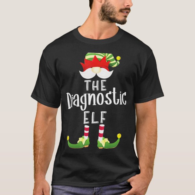 Diagnostic Elf Group Christmas Pajama Party T-Shirt (Vorderseite)
