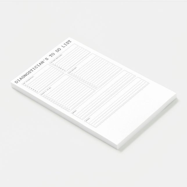 Diagnostiker zum Aufklebern Post-it Klebezettel (angewinkelt)
