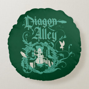 DIAGON ALLEY™ Vintag Graphic Rundes Kissen