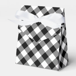Diagonal Black and White Gingham Kariert Gevor Box Geschenkschachtel