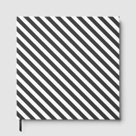 Diagonal black and white stripes pattern gästebuch
