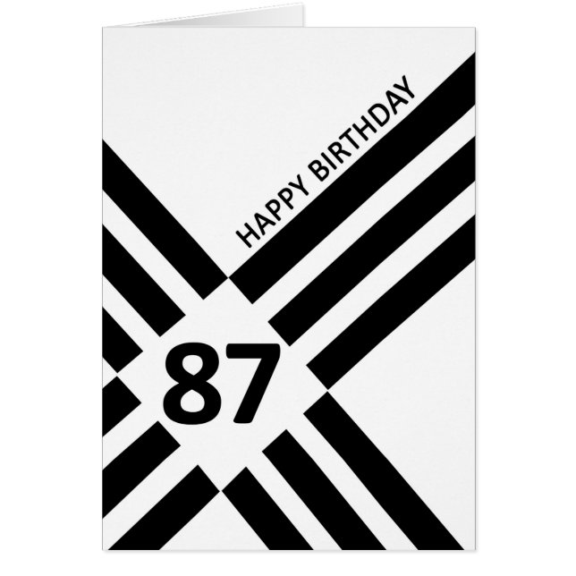 Diagonal Black Line Design Geburtstag (Vorne)