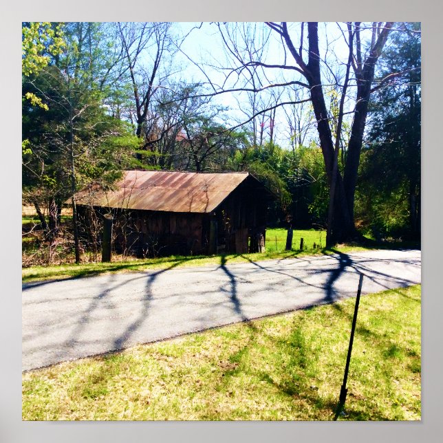 Diagonal Blick auf ein rustikales 100 Jahre altes  Poster (Vorne)
