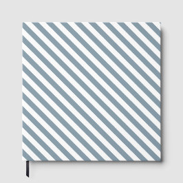 Diagonal blue and white stripes pattern gästebuch