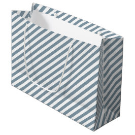 Diagonal blue and white stripes pattern große geschenktüte
