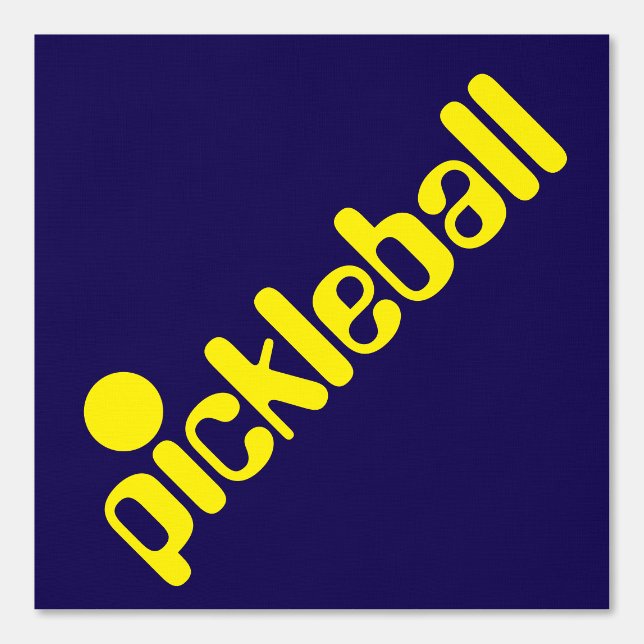 Diagonal Cool-hellgelbe PICKLEBALL auf Marine Tapete (Vorderseite)