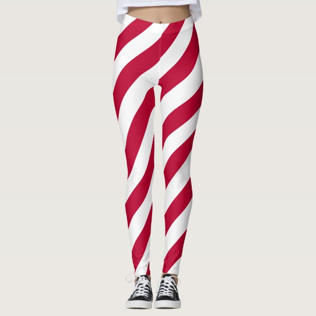 Diagonal gestreifte nationale Flaggenfarben Leggings (Vorderseite)