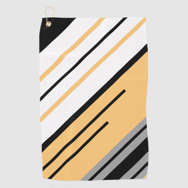 Diagonal gestreiftes Design Golfhandtuch (Vorderseite)
