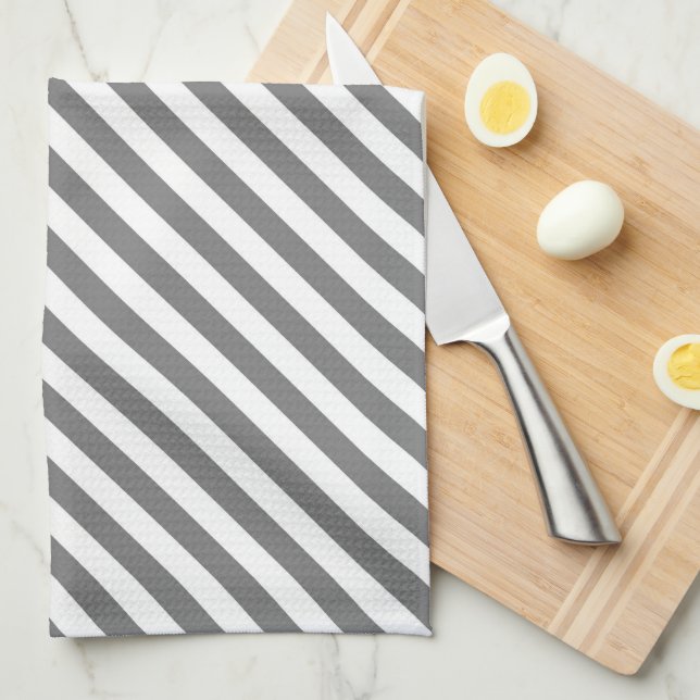 Diagonal gray and white stripes pattern geschirrtuch (Viertel Falte)
