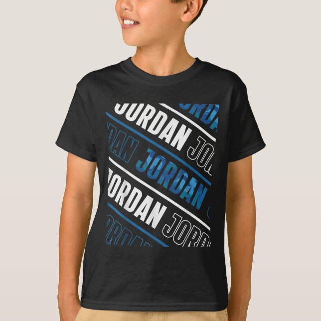 Diagonal Jordan Pattern Camouflage Pattern Blue Ca T-Shirt (Vorderseite)