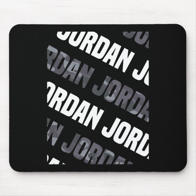 Diagonal Jordan Pattern Design Geschenk Gray Camou Mousepad (Vorne)