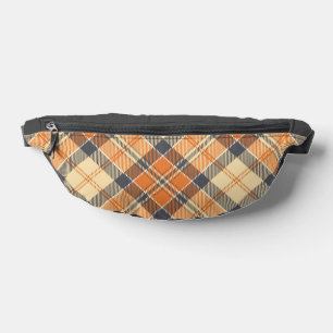 Diagonal Kariert, Orange, Grau, Peach Fanny Pack Bauchtasche