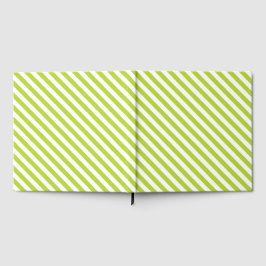 Diagonal lime green and white stripes pattern gästebuch