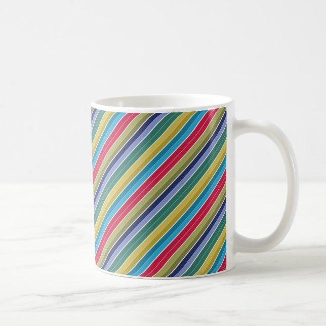 Diagonal, mehrfarbig, stylish gestreift kaffeetasse (Rechts)