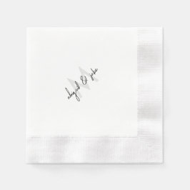 Diagonal Monogram & Couple Names Wedding Coined Serviette