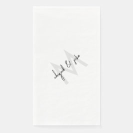 Diagonal Monogram & Couple Names Wedding Serviette