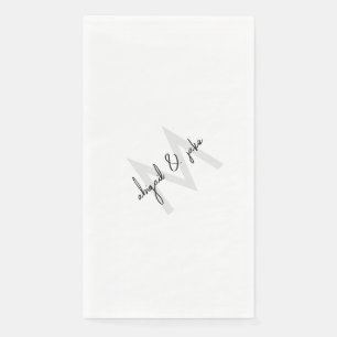 Diagonal Monogram & Couple Names Wedding Serviette