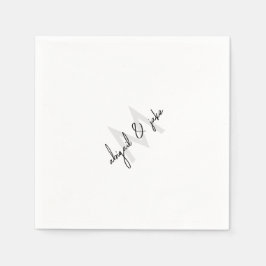 Diagonal Monogram & Couple Names Wedding Serviette