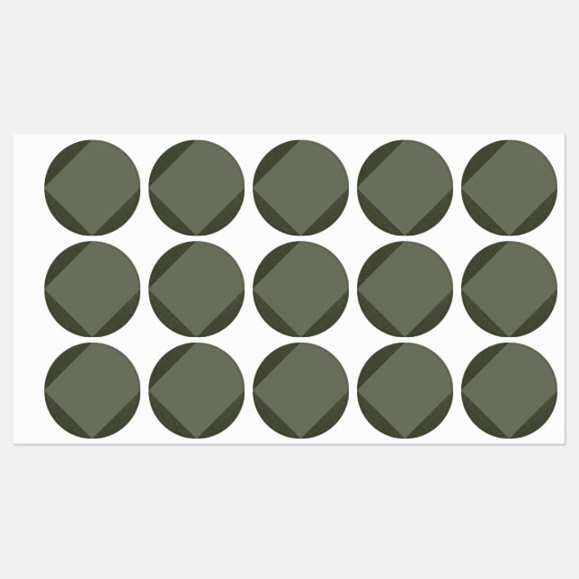 Diagonal Moss Green Circle Stickers Labels Etiketten (Blatt)