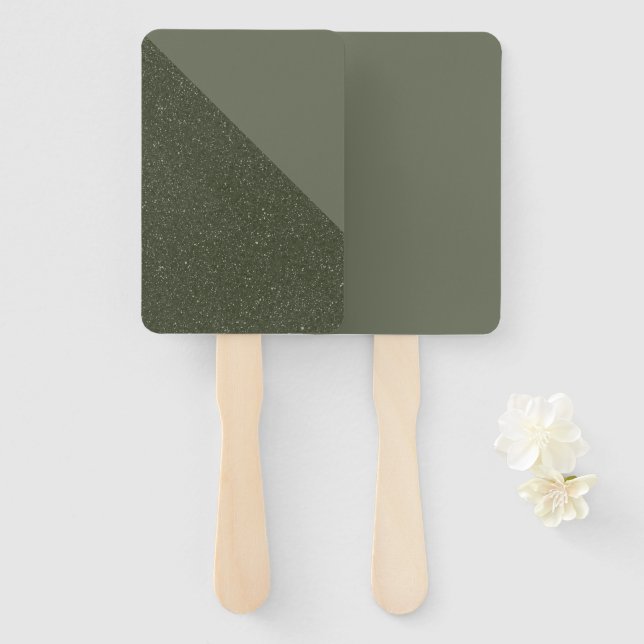Diagonal Moss Green Custom Event Fan Fächer (Vorne und Hinten)