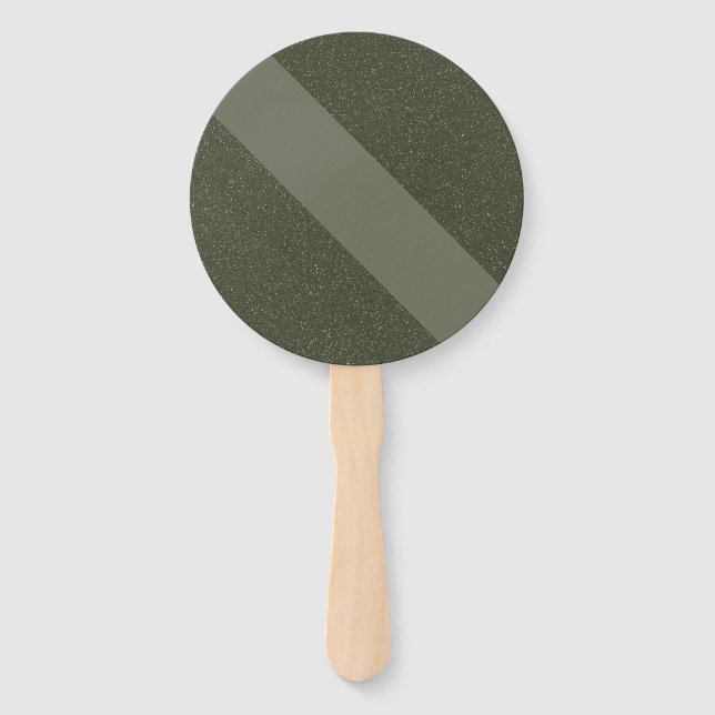 Diagonal Moss Green Custom Hand Fan Fächer (Vorderseite)
