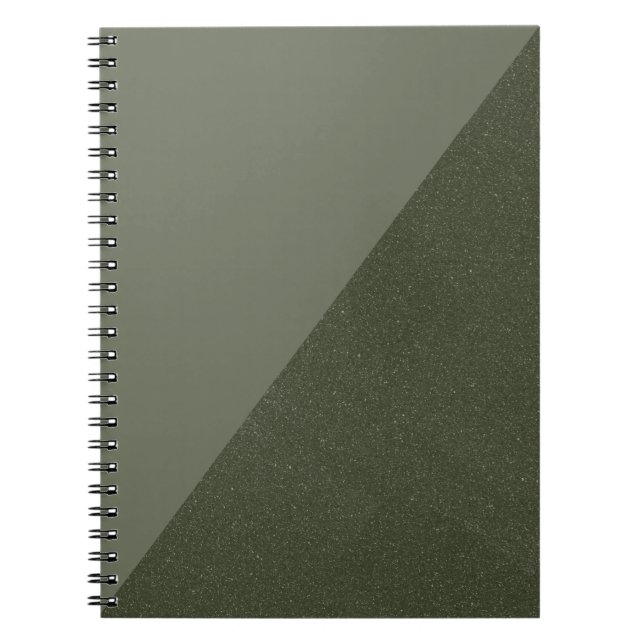 Diagonal Moss Green Custom Notebook Notizblock (Vorderseite)