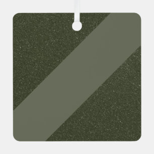 Diagonal Moss Green Ornament Tag Aus Metall