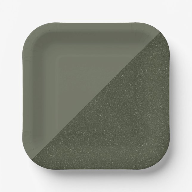 Diagonal Moss Green Party Plate Pappteller (Vorderseite)