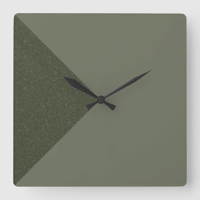 Diagonal Moss Green Wall Uhr (Vorderseite)