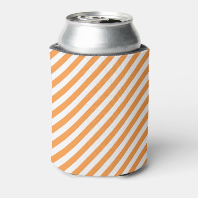 Diagonal orange and white stripes pattern dosenkühler (Kanne Rückseite)