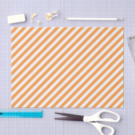 Diagonal orange and white stripes pattern seidenpapier