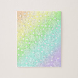Diagonal Pastel Rainbow Challenging Jigsaw Puzzle
