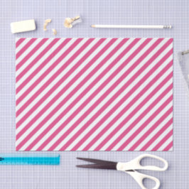 Diagonal pink and white stripes pattern seidenpapier