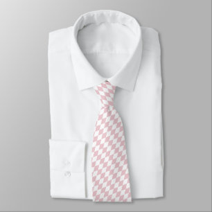 Diagonal Pink und Weiß Diamond Lozenge Muster Krawatte