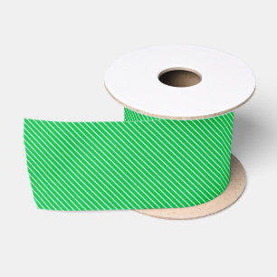 Diagonal pinstripes - smaragdgrün und weiß satinband