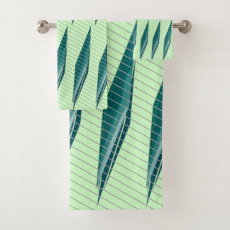 Diagonal Print Badhandtuch Set