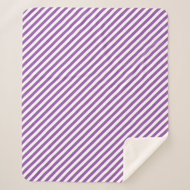 Diagonal purple and white stripes pattern sherpadecke (Vorderseite)